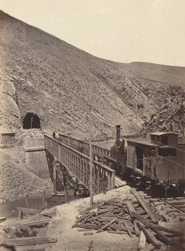 Bridge and tunnel over Jalon, Madrid to Zaragoza, c. 1860-1865.