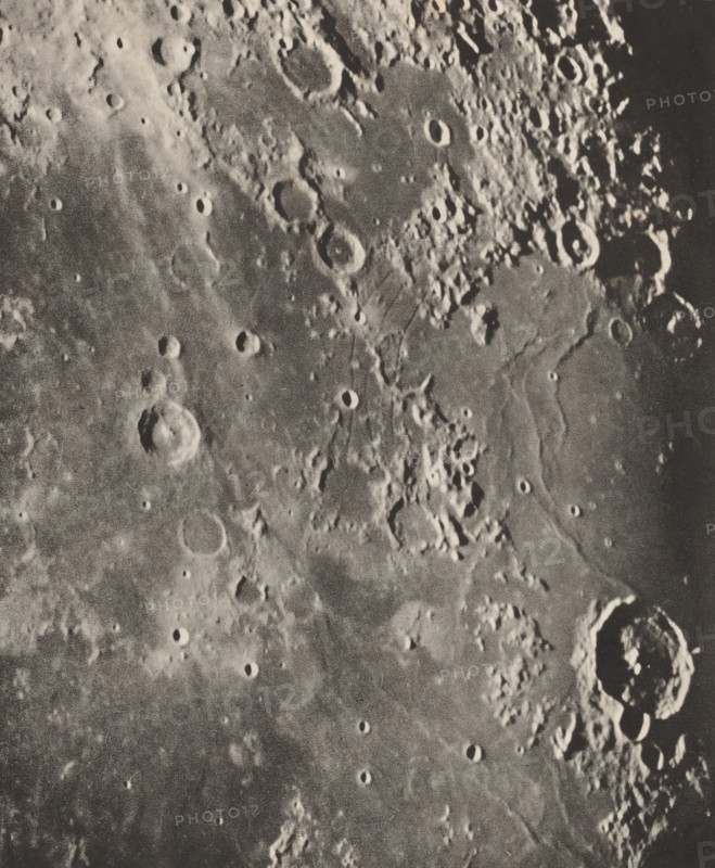 Photographie Lunaire Capuanus - Bouillaud - Gassendi, 1896.