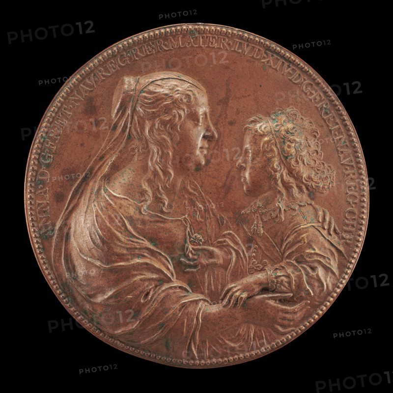 Louis XIV, 1638-1715, King of France 1643, and his mother Anne of Austria, after 1645.