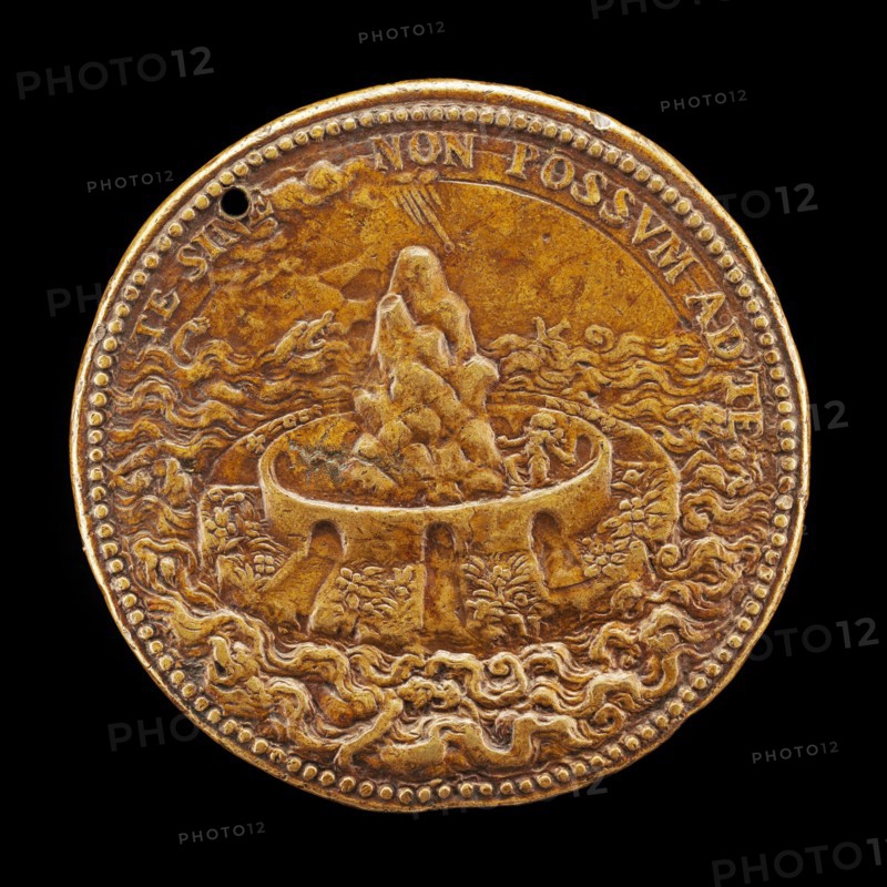 Island with High Wall and Rock [reverse], c. 1552/1584.