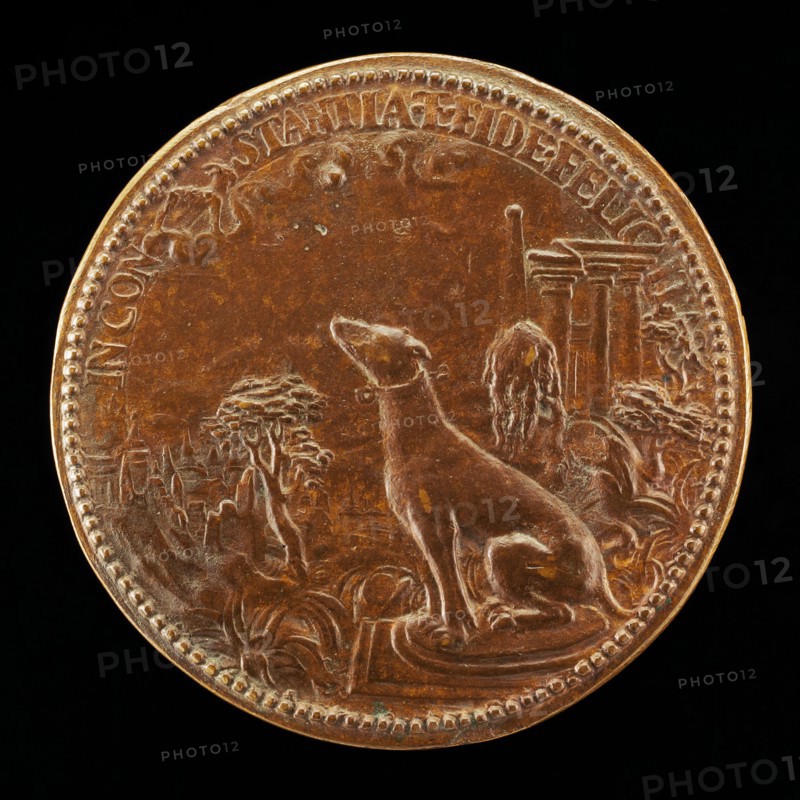 Hound Looking at a Constellation of the Goat [reverse], c. 1554.