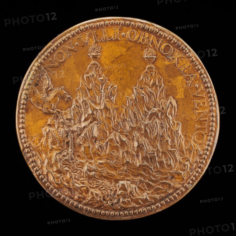 The Summits of Pindus, on Each a Flaming Vase [reverse], 1555.