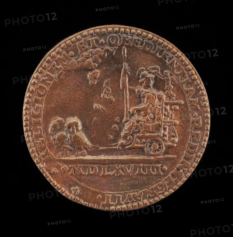 Pallas in a Car Drawn by Two Owls [reverse], c. 1580.