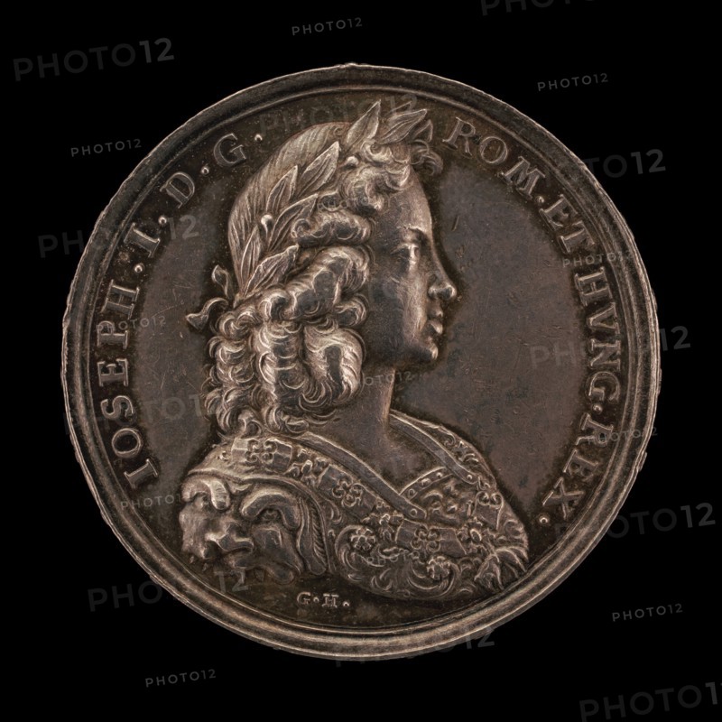 Coronation Medal of Joseph I, 1678-1711, King of Hungary 1687, King of the Romans 1690, Holy Roman Emperor 1705 [obverse], 1690.