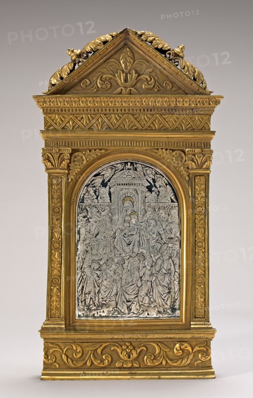 Pax with the Virgin and Child Enthroned with Saints.