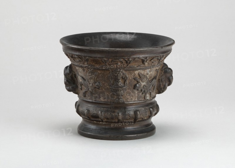 Mortar with Sphinxes, Vases, and Rope-work Handles, early 16th century.
