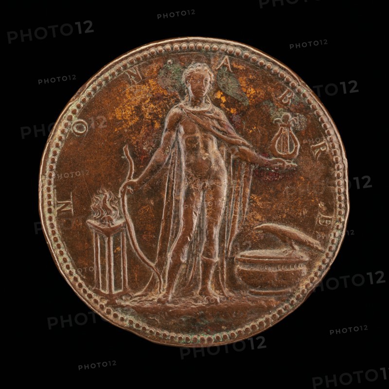Apollo Holding a Bow and Lyre [reverse], 1577.