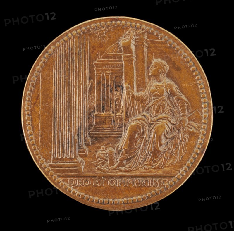 Architecture Holding Compasses and Square [reverse], 1578.