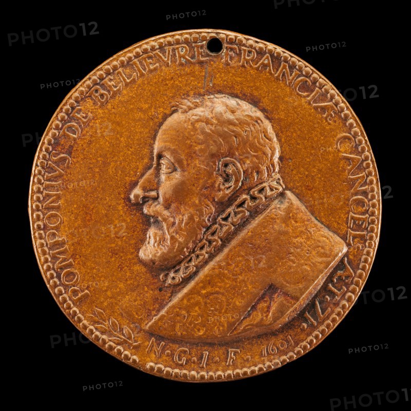 Pomponne de Bellièvre, 1529-1607, Chancellor of France 1599-1605 [obverse], 1601.
