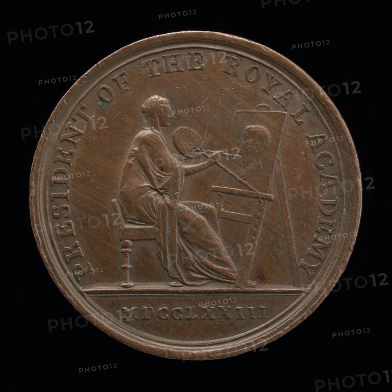 Personification of Painting at an Easel Portraying Sir Joshua Reynolds [reverse], 1773.