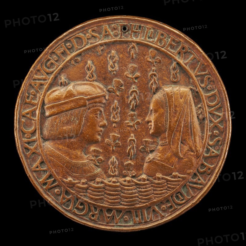 Filiberto II le Beau (the Fair), 1480-1504, 8th Duke of Savoy 1497, and Margaret of Austria, 1480-1530, His Wife [obverse], 1502.