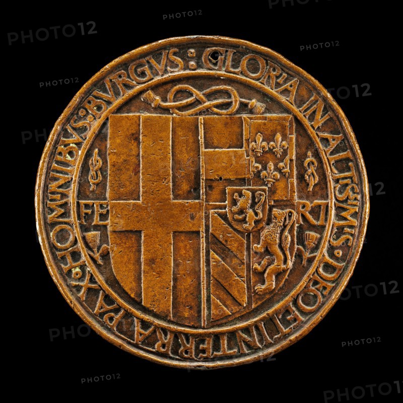 Arms of Filiberto Impalling Those of Margaret [reverse], 1502.