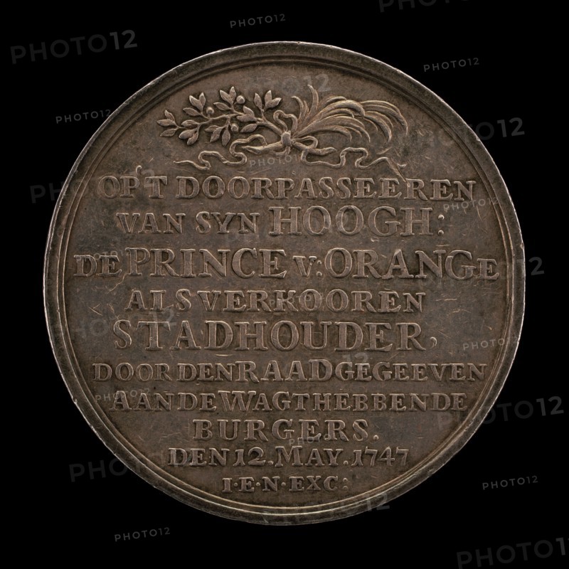 Inscription: William IV, Prince of Orange, Elected Stadtholder [obverse], 1747.