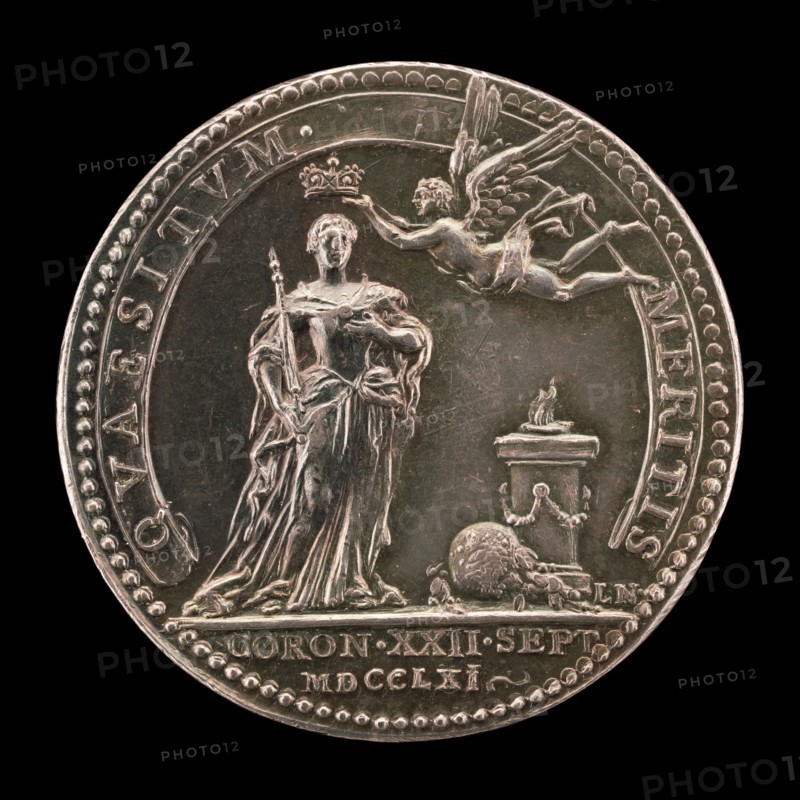 Fame Crowning the Queen before an Altar [reverse], 1761.