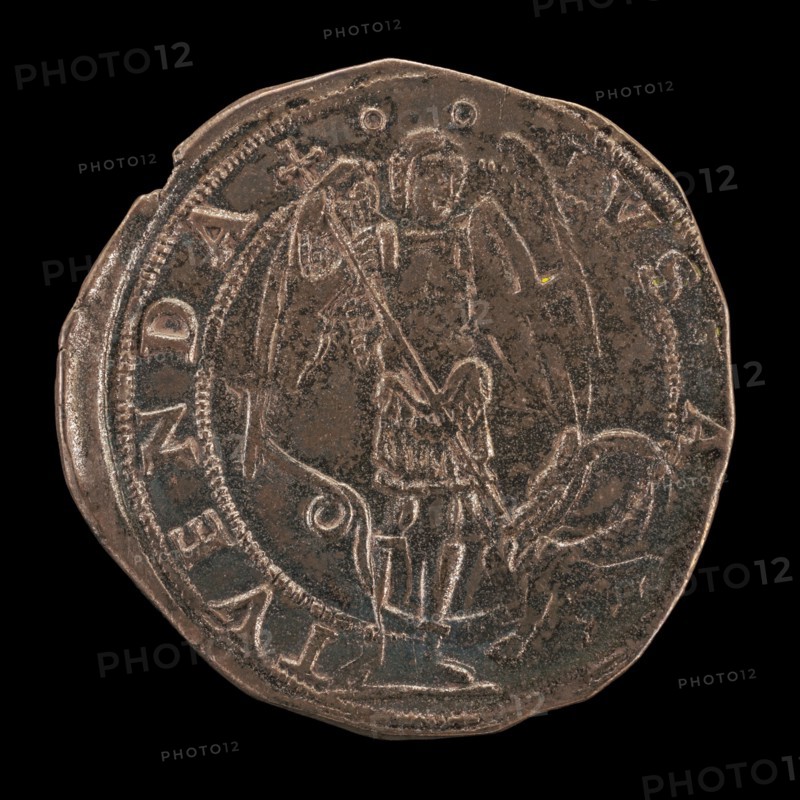 Saint Michael Spearing the Dragon [reverse], 15th century.