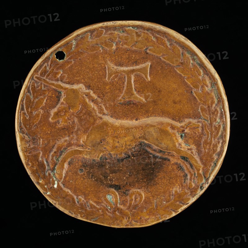 Unicorn and Tau-Cross [reverse], c. 1480/1486.