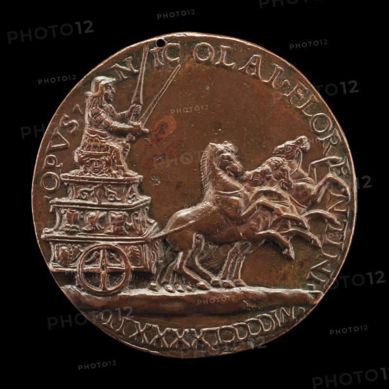 Alfonso(?) in a Triumphal Car [reverse], 1492.