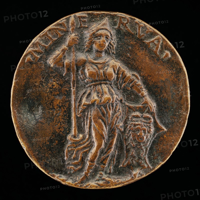 Minerva Resting on a Spear and Shield [reverse], c. 1490/1495.