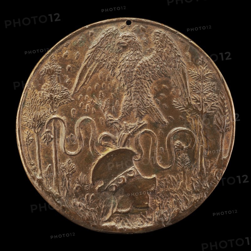 Eagle and Strozzi Shield in a Meadow [reverse], 1489.