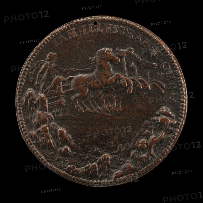 Philip as Apollo in a Chariot Drawn across the Sky by Four Horses [reverse], 1555.