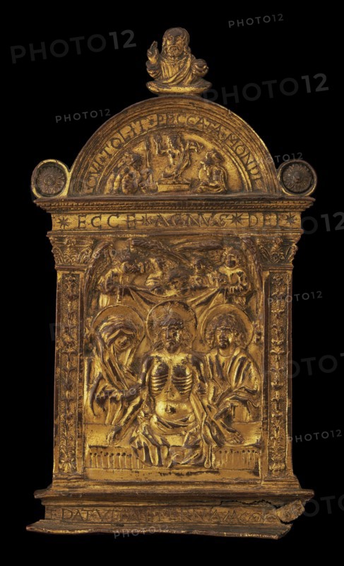 Pax with Christ as the Man of Sorrows with the Virgin, Saint John, and Angels, c. 1500.