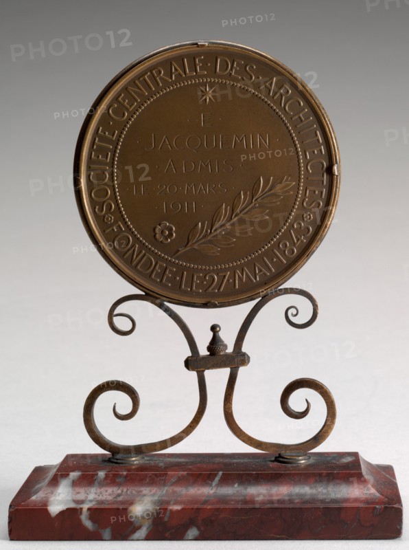 Inscription [reverse], designed 1843, awarded 1911.