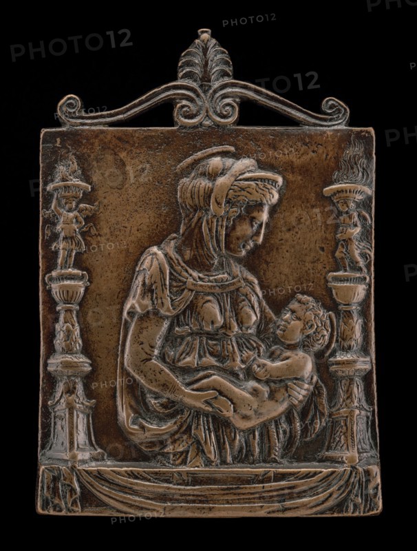 Madonna and Child between Two Candelabra.