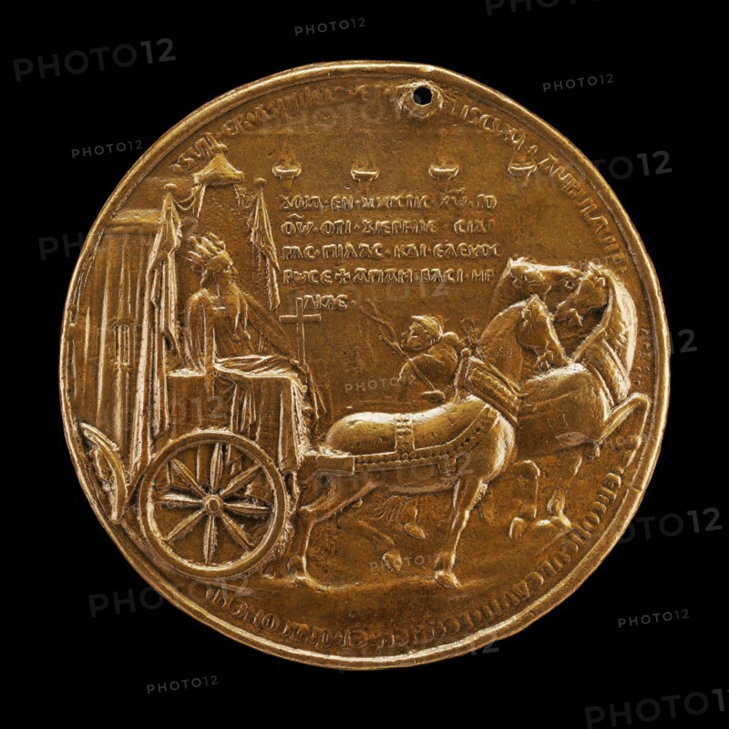 Heraclius I in a Car Drawn by Three Horses [reverse], 1402/1413.
