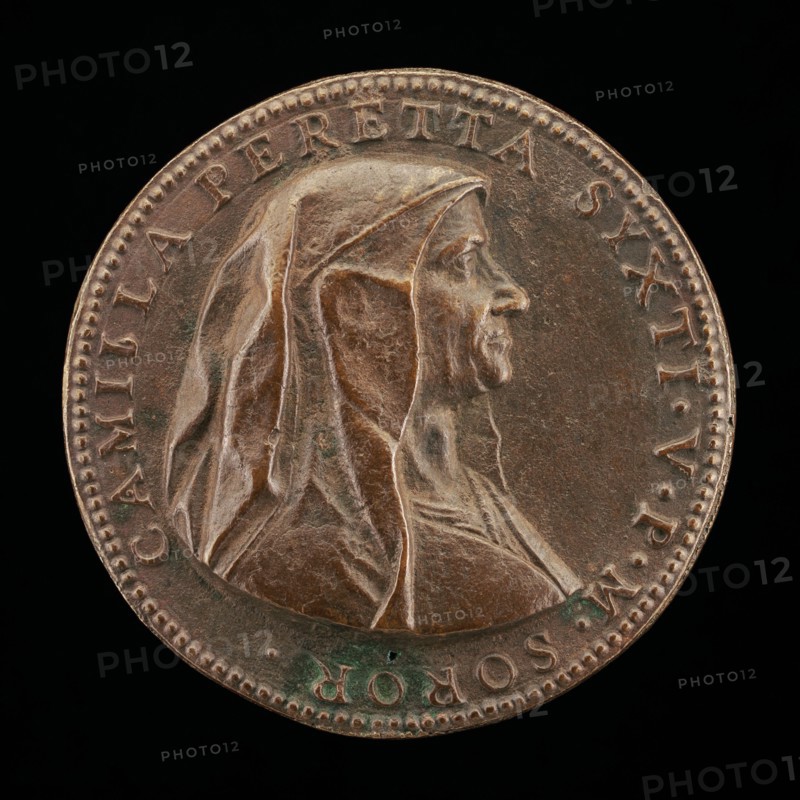 Camilla Peretti, died 1591, Sister of Pope Sixtus V [obverse], 1590.