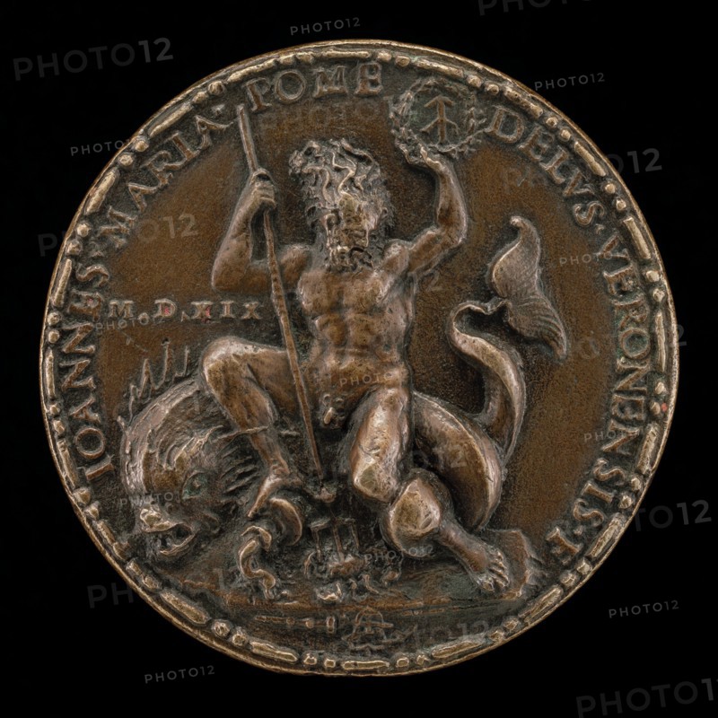 Neptune Spearing a Lobster [reverse], 1519.