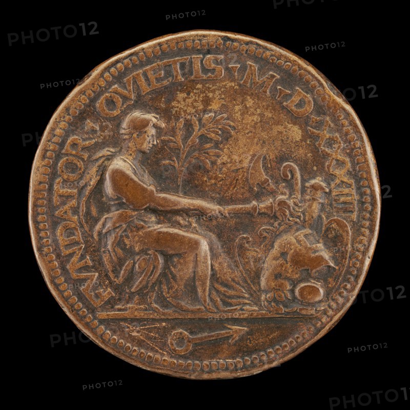 Peace Setting Fire to a Pile of Arms [reverse], 1534.