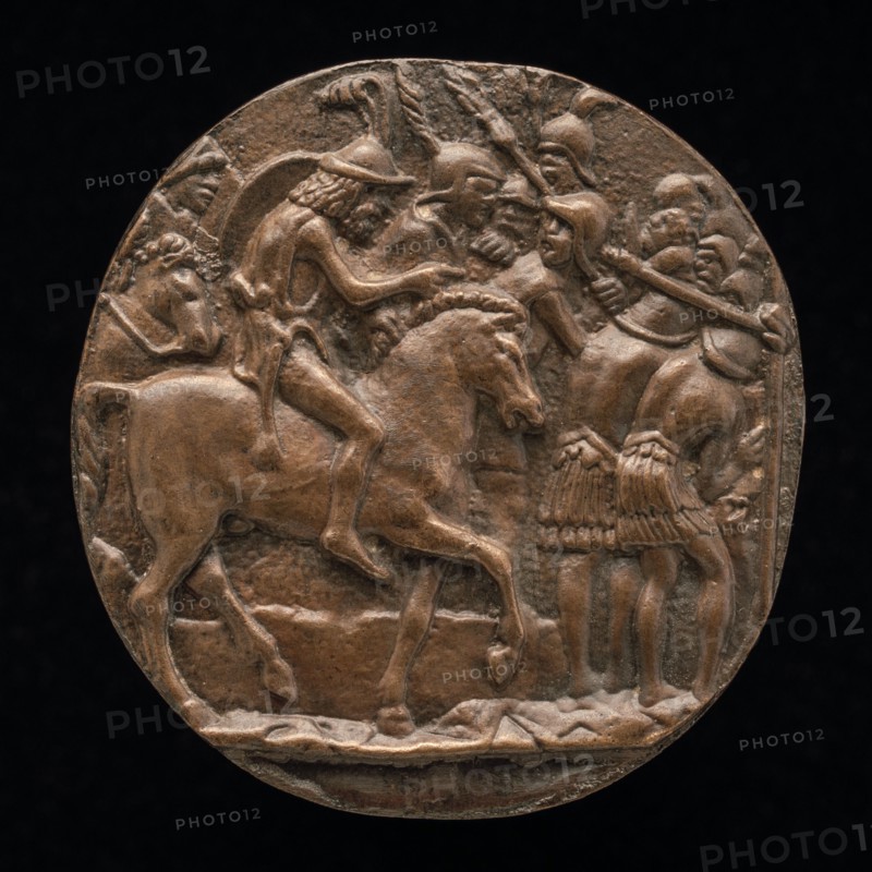 Romans Passing Under the Yoke, late 15th - early 16th century. Defeated enemies were made to pass under a yoke of spears to humiliate them or remove blood guilt.