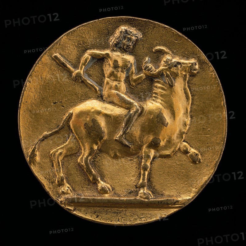 A Youth Riding on a Bull.