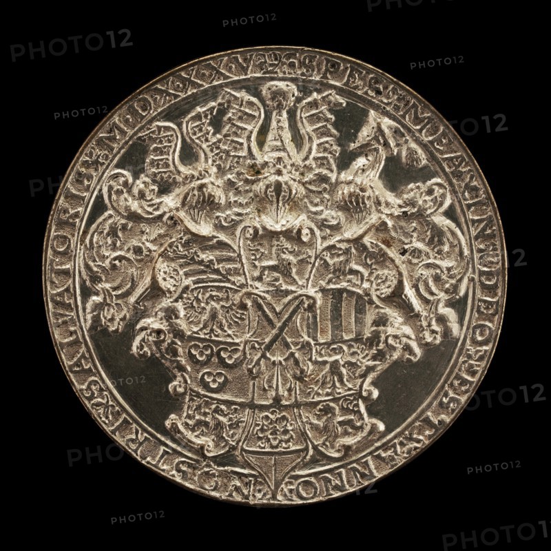 Shield with Helms and Crests [reverse], 1535.