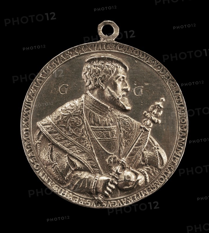 Charles V, 1500-1558, King of Spain 1516-1556, Holy Roman Emperor 1519 [obverse], 1537.