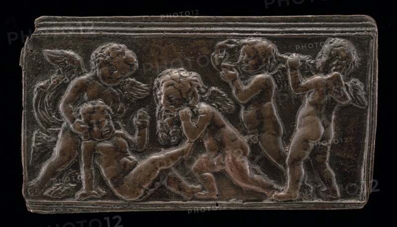 Infant Bacchants with Pipes, a Vase, and a Mask of Silenus, c. 1465/1471.