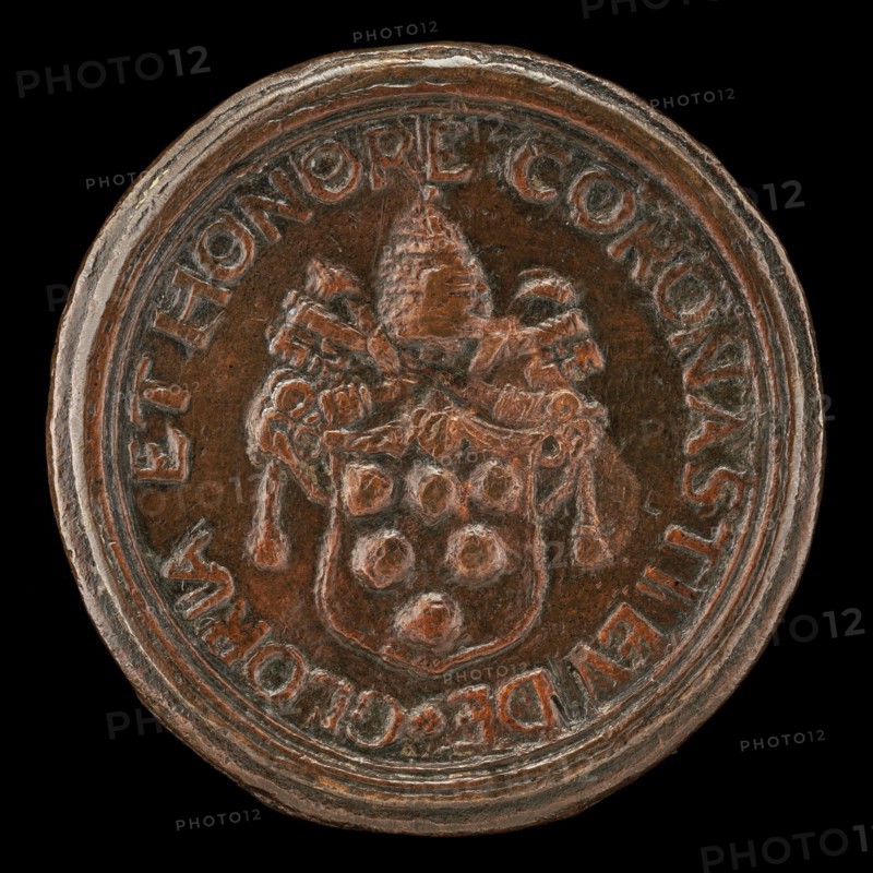 Shield with the Medici Arms, Surmounted by the Papal Tiara and Crossed Keys [reverse], c. 1513/1515.