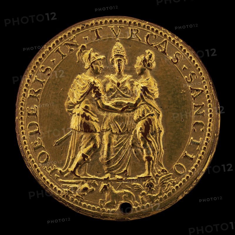 Alliance of the Papacy, Spain, and Venice [reverse], 1571.  Pius V was pope in 1671