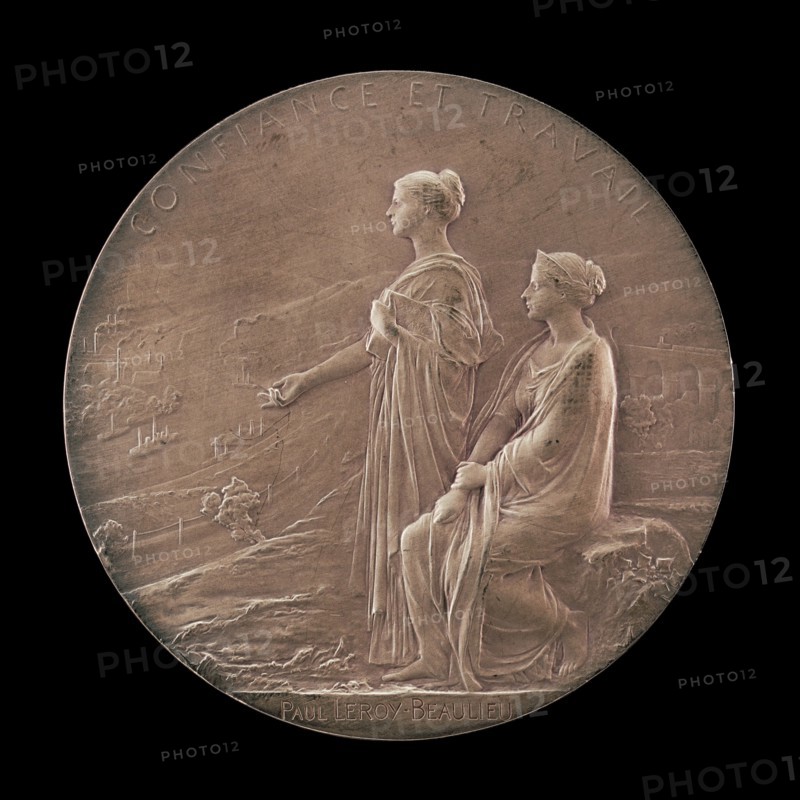Personifications of Trust and Industry in a Landscape [reverse], 1900.