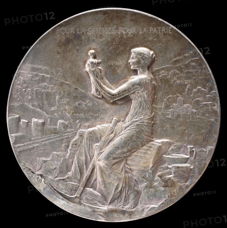 Medal for the Fiftieth Anniversary of the École française d'Athènes [obverse], 1898.