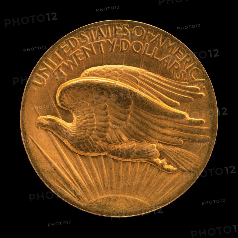 Double Eagle Twenty Dollar Gold Piece [reverse], model 1905-1907, struck 1907.