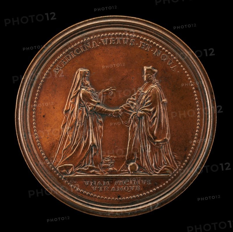 Hippocrates and Dr. John Freind [reverse], 1728.
