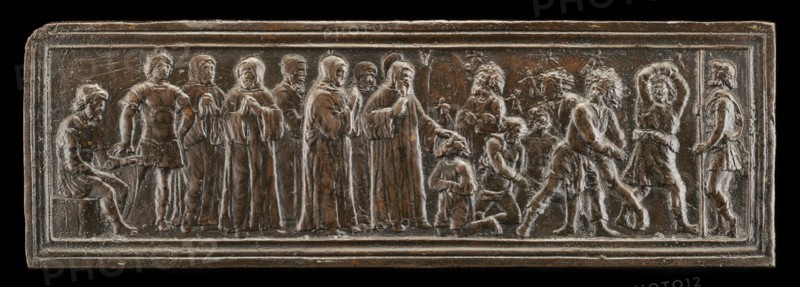 Saint Simeon of Polirone in Jerusalem, Exorcising Demons from Men Possessed, model probably c. 1516...