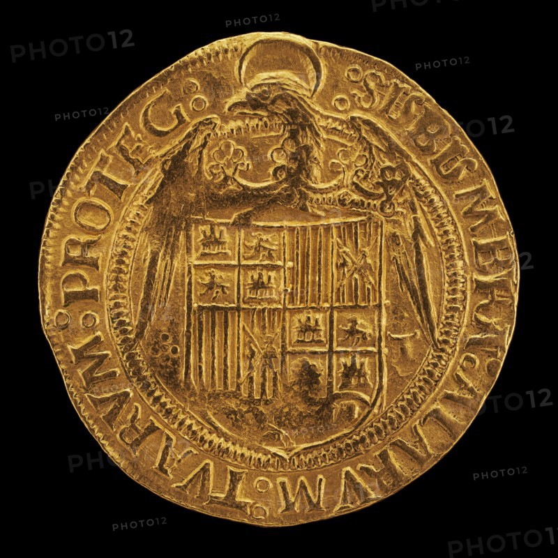 Eagle Displaying Crowned Shield of Aragon and Castile [reverse], 16th century.