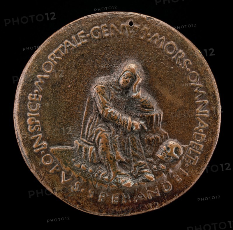 Fra Cesario Seated on a Rock, Contemplating a Skull [reverse], c. 1467.