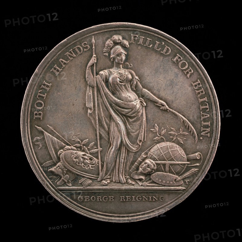 Minerva (Jernegan's Lottery Medal) [obverse], 1736.
