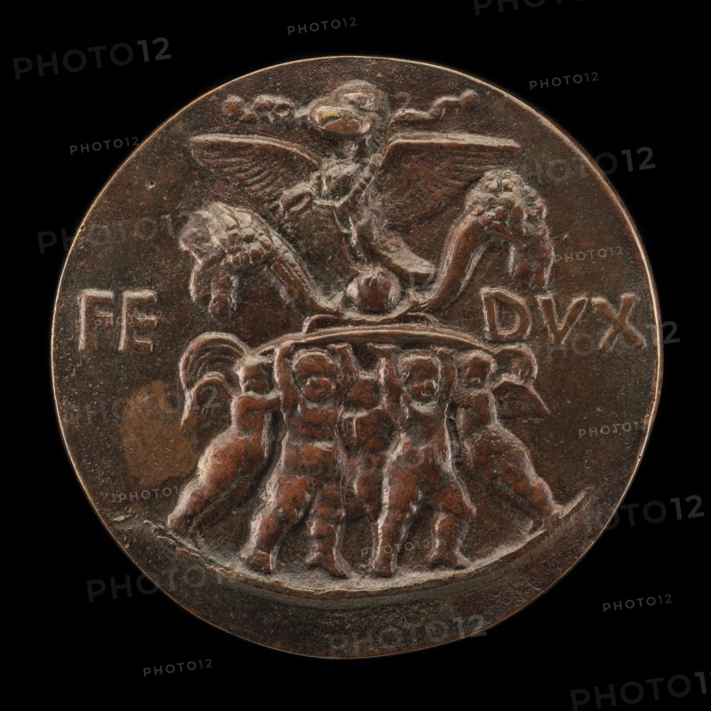 Cupids Supporting an Eagle and Cornucopias on a Shield [reverse], early 16th century.