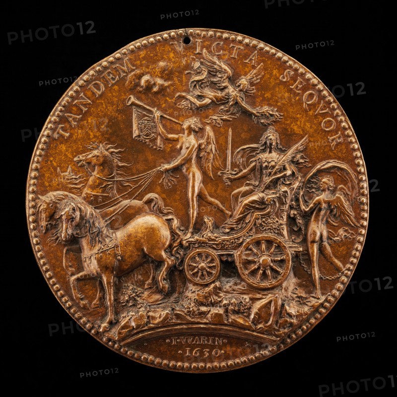 Fortune Chained to a Chariot Carrying Fame and France [reverse], 1630.