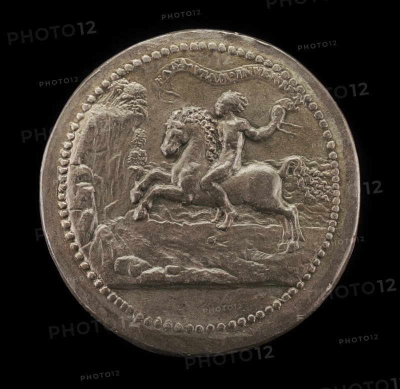 Man Riding Towards a Cliff Carrying A Scroll [reverse], 1531.