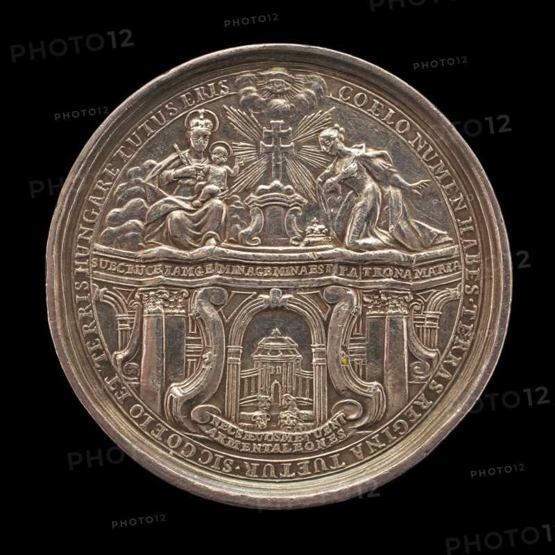 Queen Maria Theresa of Austria Kneeling in front of the Virgin while Receiving the Hungarians' Oath of Allegiance [obv], 1741.